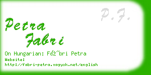 petra fabri business card